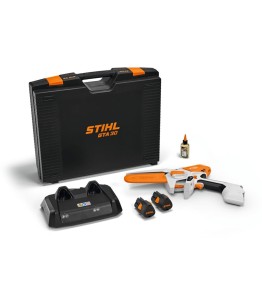 Stihl akumulatorowa przecinarka do drewna i  gałęzi GTA 30 z  prowadnicą 15cm  - zestaw w walizce z 2 akumulatorami i ładowarką