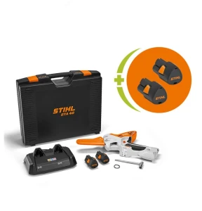 Stihl akumulatorowa przecinarka do drewna i  gałęzi GTA 40 z prowadnicą 15cm  - zestaw w walizce z 4 akumulatorami AS2 i podwójną ładowarką